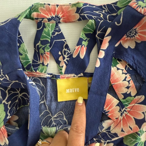Maeve Anthropologie Blue and Pink Floral Blouse - Picture 2 of 4